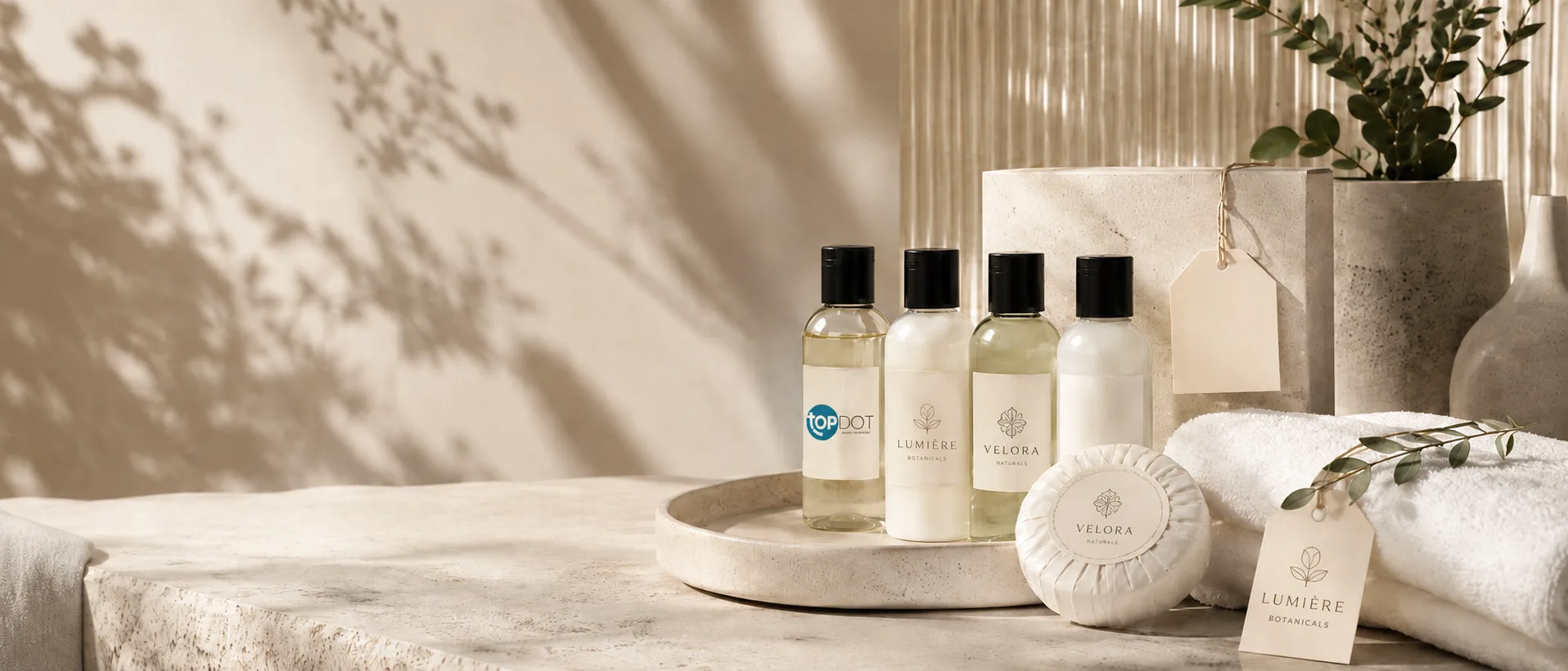 Custom branded guest amenity bottles