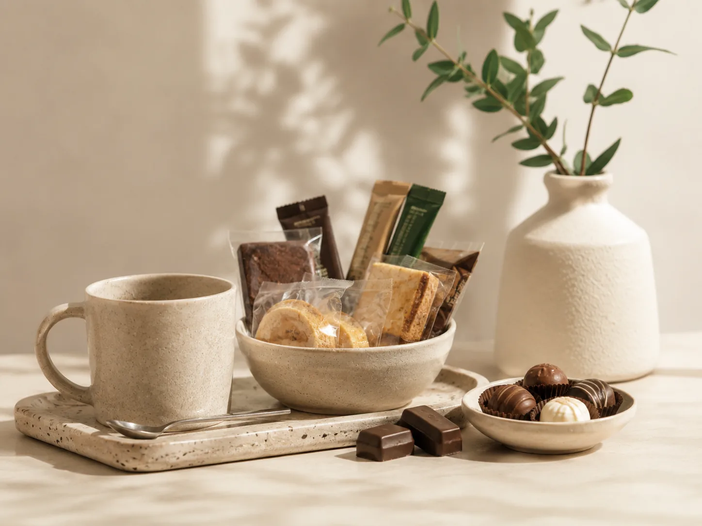 Minibar treats and turndown chocolates